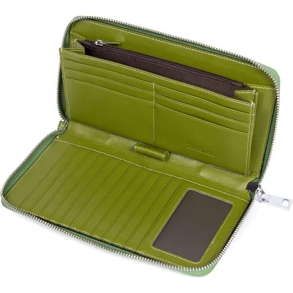 BOSTANTEN Leather Wallets for Women RFID Blocking Zip Around Credit Card Holder Phone Wristlet Clutch