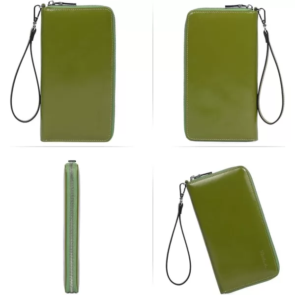 BOSTANTEN Leather Wallets for Women RFID Blocking Zip Around Credit Card Holder Phone Wristlet Clutch