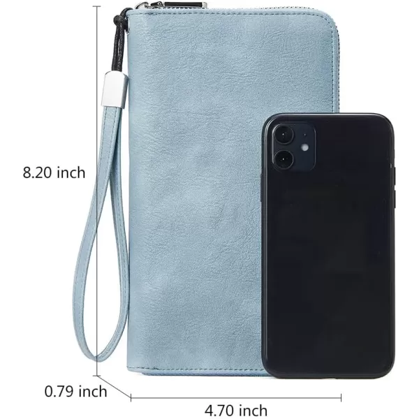 BOSTANTEN Leather Wallets for Women RFID Blocking Zip Around Credit Card Holder Phone Wristlet Clutch