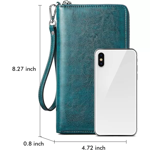 BOSTANTEN Leather Wallets for Women RFID Blocking Zip Around Credit Card Holder Phone Wristlet Clutch