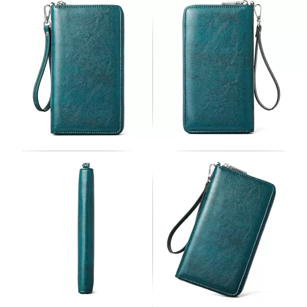 BOSTANTEN Leather Wallets for Women RFID Blocking Zip Around Credit Card Holder Phone Wristlet Clutch