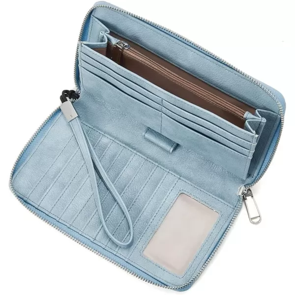 BOSTANTEN Leather Wallets for Women RFID Blocking Zip Around Credit Card Holder Phone Wristlet Clutch
