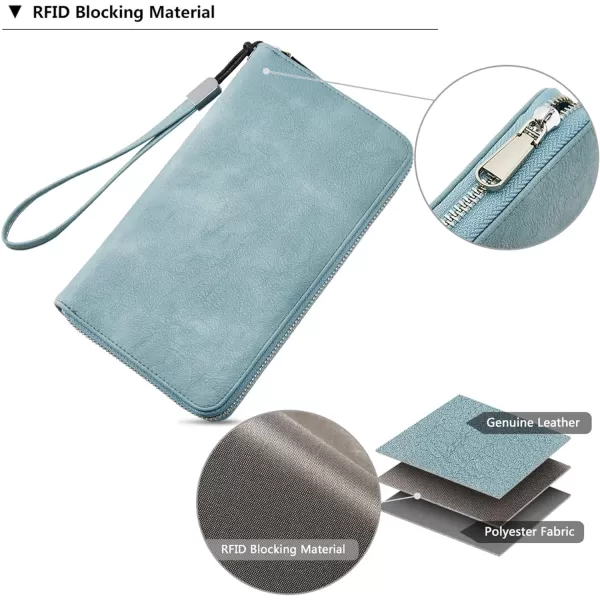 BOSTANTEN Leather Wallets for Women RFID Blocking Zip Around Credit Card Holder Phone Wristlet Clutch