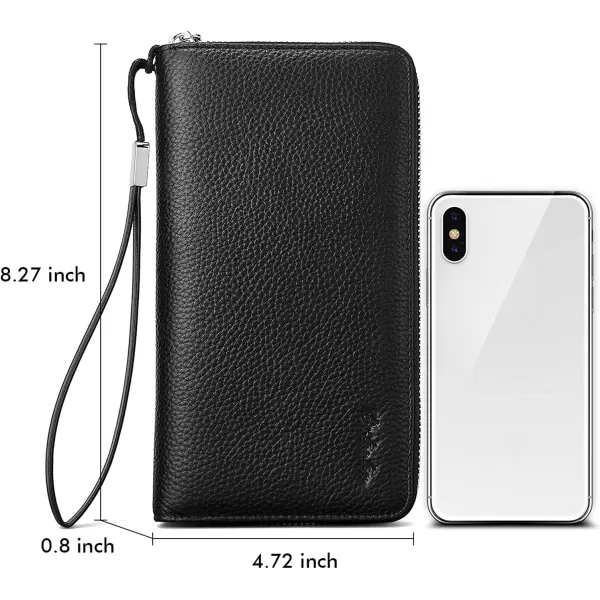 BOSTANTEN Leather Wallets for Women RFID Blocking Zip Around Credit Card Holder Phone Wristlet Clutch