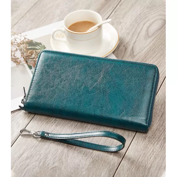 BOSTANTEN Leather Wallets for Women RFID Blocking Zip Around Credit Card Holder Phone Wristlet Clutch