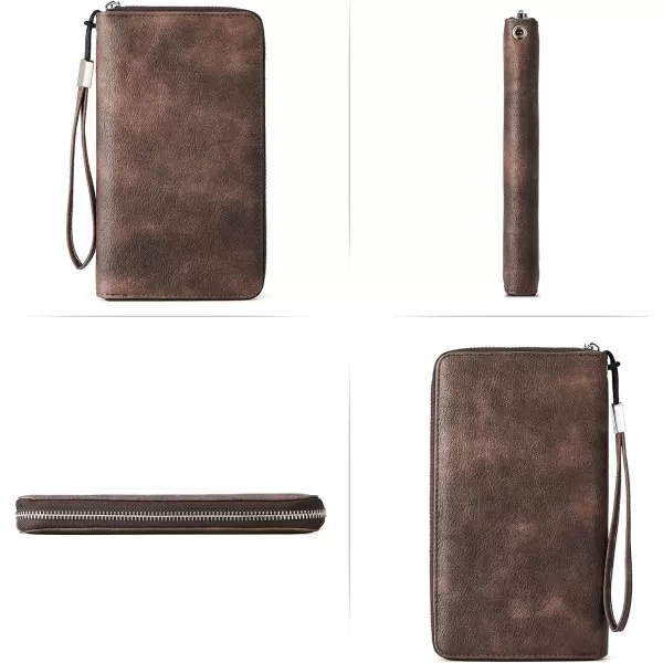 BOSTANTEN Leather Wallets for Women RFID Blocking Zip Around Credit Card Holder Phone Wristlet Clutch