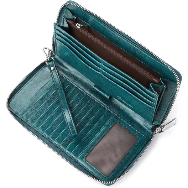 BOSTANTEN Leather Wallets for Women RFID Blocking Zip Around Credit Card Holder Phone Wristlet Clutch
