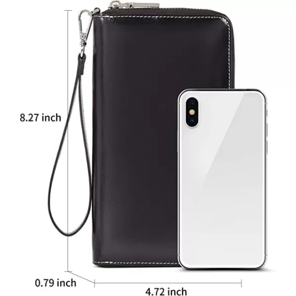 BOSTANTEN Leather Wallets for Women RFID Blocking Zip Around Credit Card Holder Phone Wristlet Clutch
