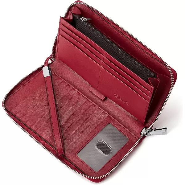 BOSTANTEN Leather Wallets for Women RFID Blocking Zip Around Credit Card Holder Phone Wristlet Clutch