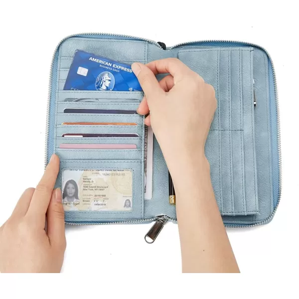 BOSTANTEN Leather Wallets for Women RFID Blocking Zip Around Credit Card Holder Phone Wristlet Clutch