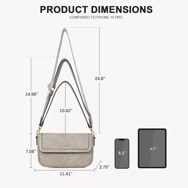 BOSTANTEN Quilted Shoulder Bag for Women Trendy Vegan Leather Crossbody Purses Guitar Strap