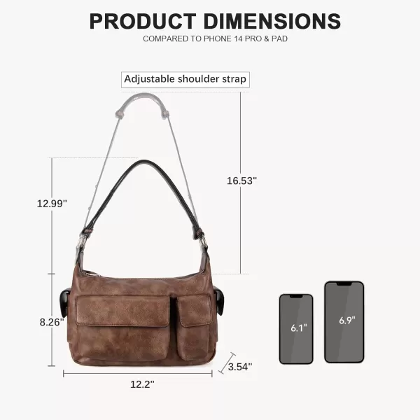 BOSTANTEN Shoulder Bag for Women Trendy Vegan Leather Hobo Purses with Multiple Pockets