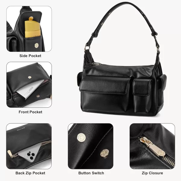 BOSTANTEN Shoulder Bag for Women Trendy Vegan Leather Hobo Purses with Multiple Pockets