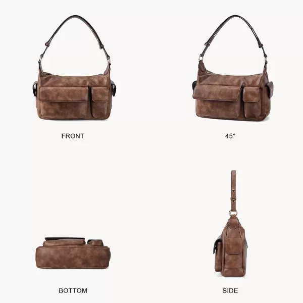 BOSTANTEN Shoulder Bag for Women Trendy Vegan Leather Hobo Purses with Multiple Pockets