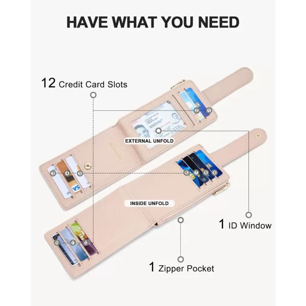 BOSTANTEN Slim Wallet Women RFID Blocking Card Holder Leather Bifold Wallet with Zipper Pocket Brown