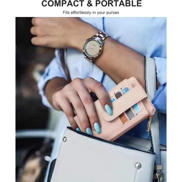 BOSTANTEN Slim Wallet Women RFID Blocking Card Holder Leather Bifold Wallet with Zipper Pocket Brown