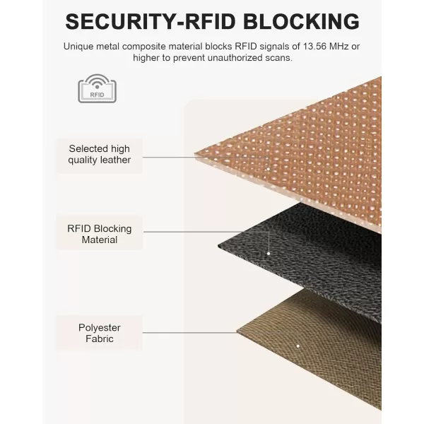 BOSTANTEN Slim Wallet Women RFID Blocking Card Holder Leather Bifold Wallet with Zipper Pocket Brown