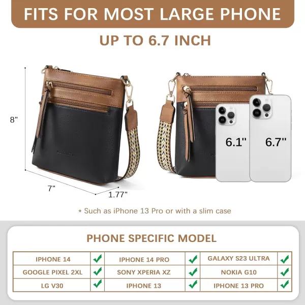 BOSTANTEN Small Crossbody Phone Purses for Women Crossbody Bags Trendy Leather Shoulder Handbag with Card Slots