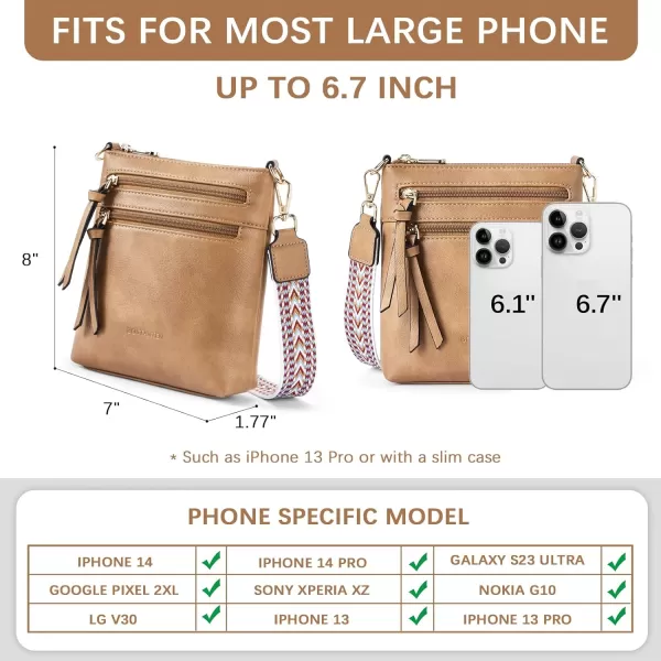 BOSTANTEN Small Crossbody Phone Purses for Women Crossbody Bags Trendy Leather Shoulder Handbag with Card Slots