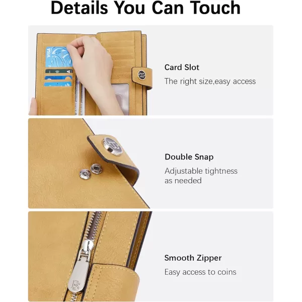 BOSTANTEN Womens Leather Wallets RFID Blocking Large Capacity Trifold Card Holder Ladies Phone Clutch