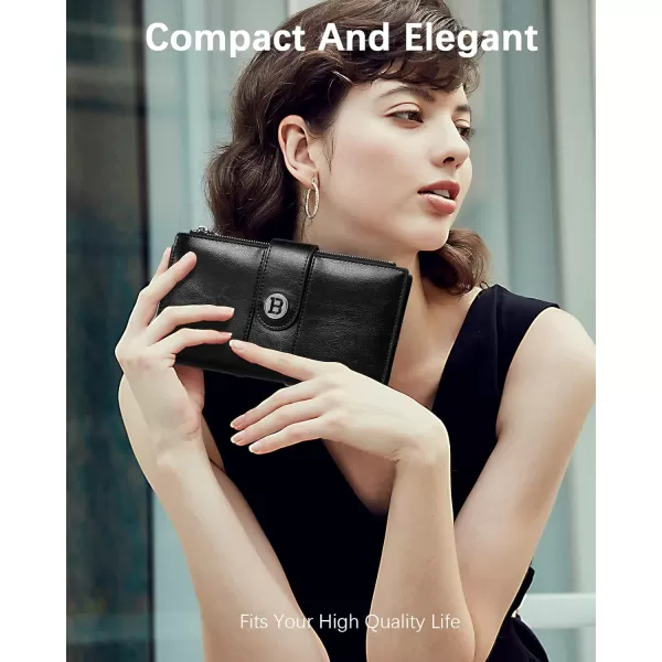 BOSTANTEN Womens Leather Wallets RFID Blocking Large Capacity Trifold Card Holder Ladies Phone Clutch
