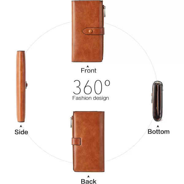 BOSTANTEN Womens Leather Wallets RFID Blocking Large Capacity Trifold Card Holder Ladies Phone Clutch