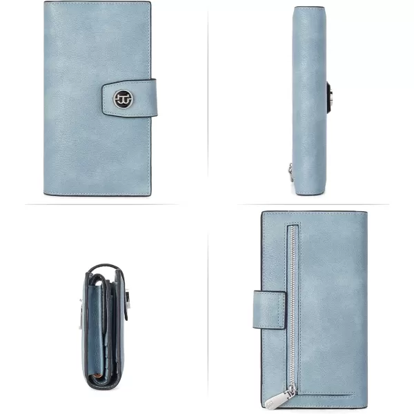 BOSTANTEN Womens Leather Wallets RFID Blocking Large Capacity Trifold Card Holder Ladies Phone Clutch