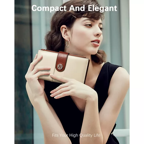 BOSTANTEN Womens Leather Wallets RFID Blocking Large Capacity Trifold Card Holder Ladies Phone Clutch