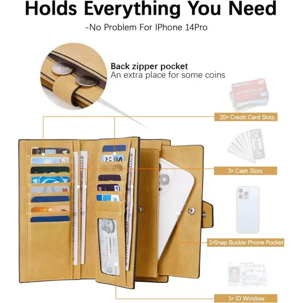 BOSTANTEN Womens Leather Wallets RFID Blocking Large Capacity Trifold Card Holder Ladies Phone Clutch