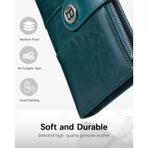 BOSTANTEN Womens Leather Wallets RFID Blocking Large Capacity Trifold Card Holder Ladies Phone Clutch