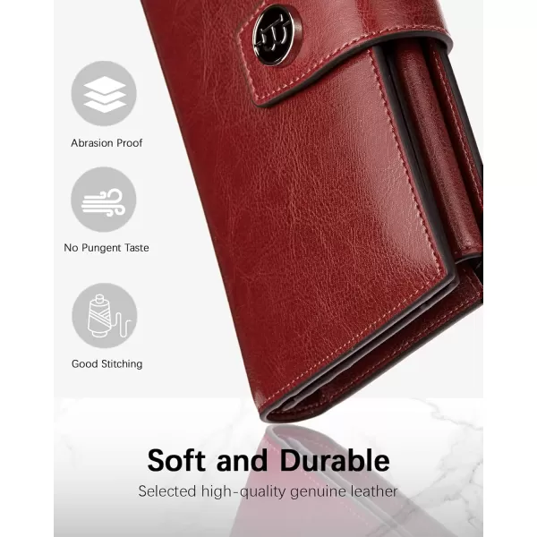 BOSTANTEN Womens Leather Wallets RFID Blocking Large Capacity Trifold Card Holder Ladies Phone Clutch