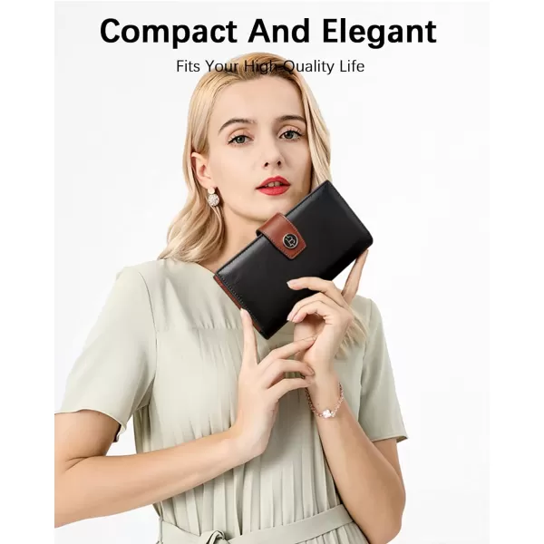 BOSTANTEN Womens Leather Wallets RFID Blocking Large Capacity Trifold Card Holder Ladies Phone Clutch