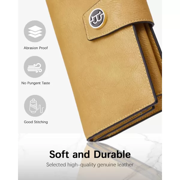 BOSTANTEN Womens Leather Wallets RFID Blocking Large Capacity Trifold Card Holder Ladies Phone Clutch