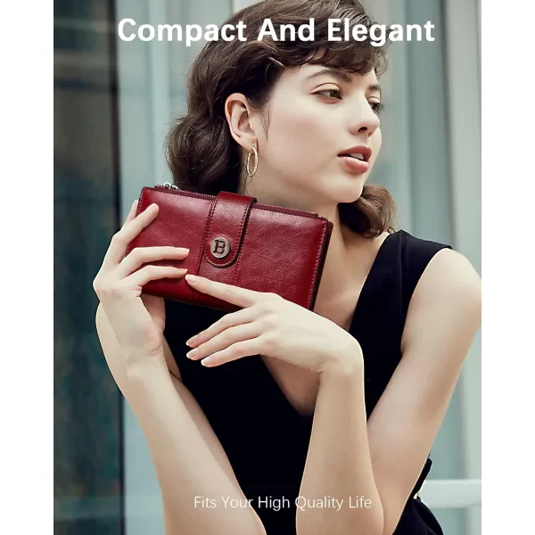 BOSTANTEN Womens Leather Wallets RFID Blocking Large Capacity Trifold Card Holder Ladies Phone Clutch
