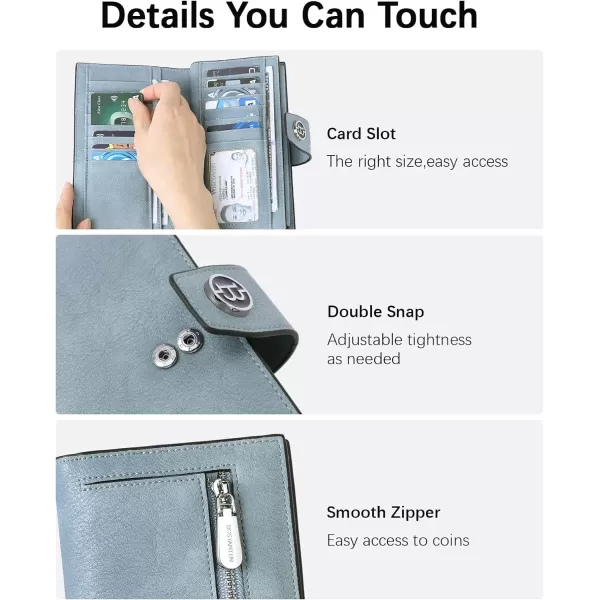 BOSTANTEN Womens Leather Wallets RFID Blocking Large Capacity Trifold Card Holder Ladies Phone Clutch