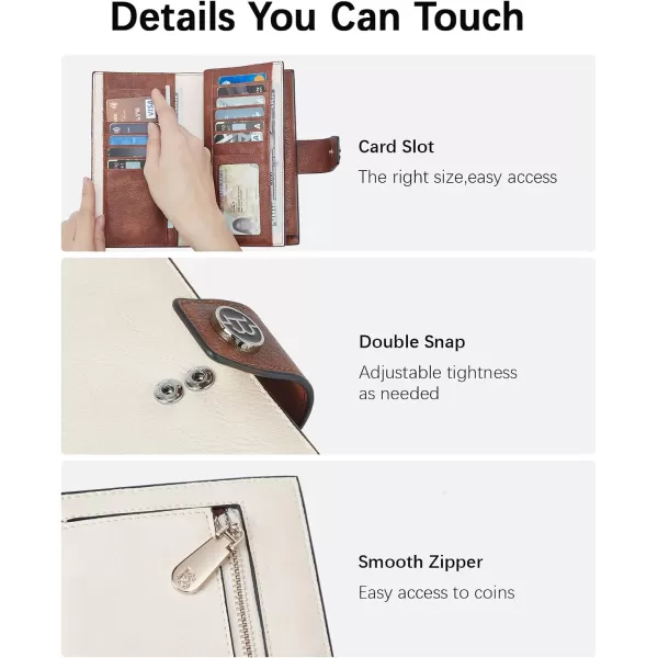 BOSTANTEN Womens Leather Wallets RFID Blocking Large Capacity Trifold Card Holder Ladies Phone Clutch