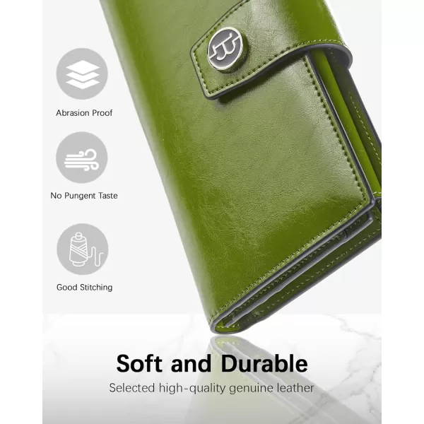 BOSTANTEN Womens Leather Wallets RFID Blocking Large Capacity Trifold Card Holder Ladies Phone Clutch