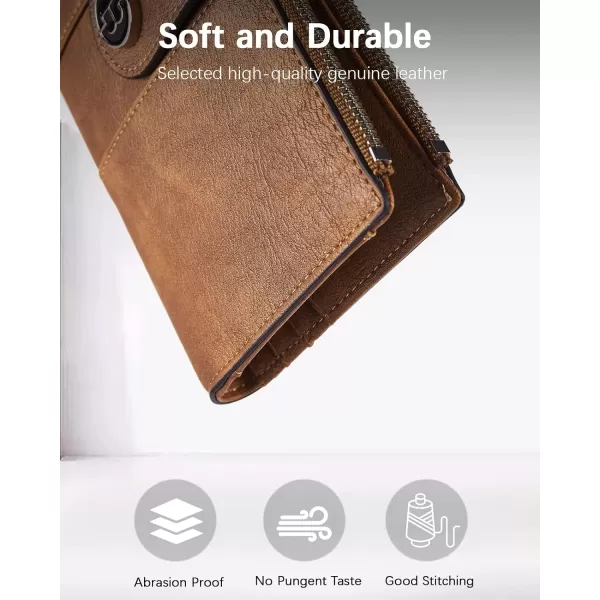 BOSTANTEN Womens Leather Wallets RFID Blocking Large Capacity Trifold Card Holder Ladies Phone Clutch