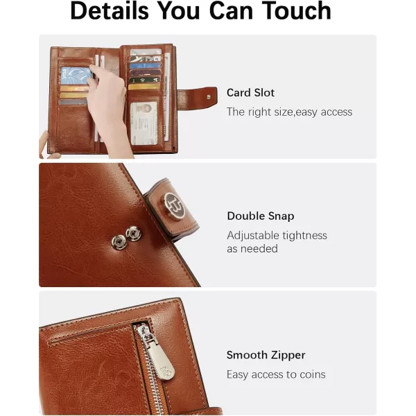 BOSTANTEN Womens Leather Wallets RFID Blocking Large Capacity Trifold Card Holder Ladies Phone Clutch