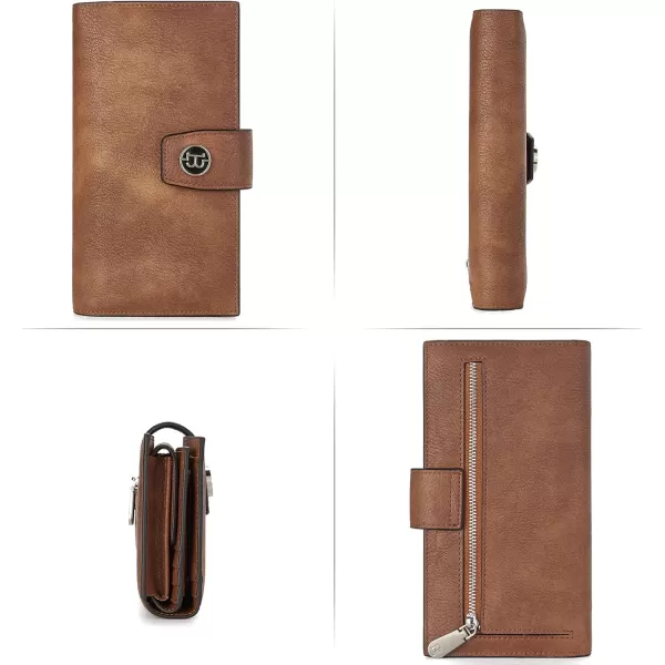 BOSTANTEN Womens Leather Wallets RFID Blocking Large Capacity Trifold Card Holder Ladies Phone Clutch