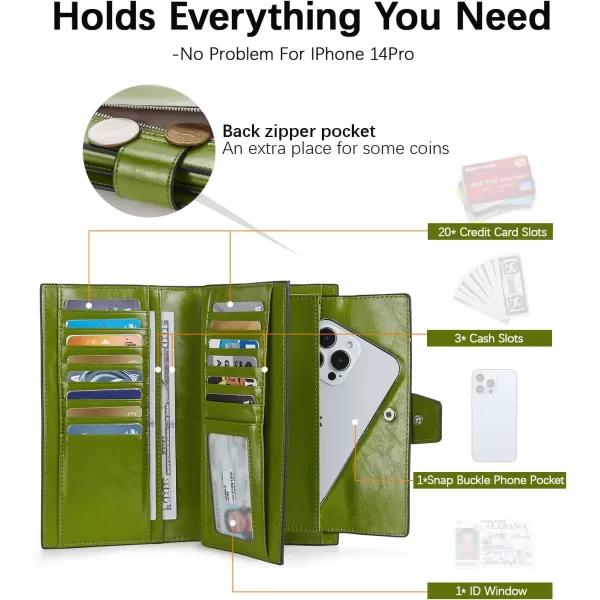BOSTANTEN Womens Leather Wallets RFID Blocking Large Capacity Trifold Card Holder Ladies Phone Clutch