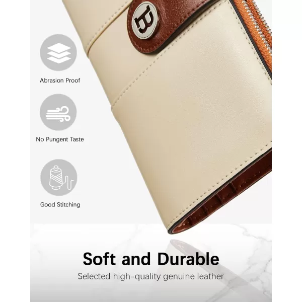 BOSTANTEN Womens Leather Wallets RFID Blocking Large Capacity Trifold Card Holder Ladies Phone Clutch