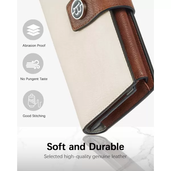 BOSTANTEN Womens Leather Wallets RFID Blocking Large Capacity Trifold Card Holder Ladies Phone Clutch