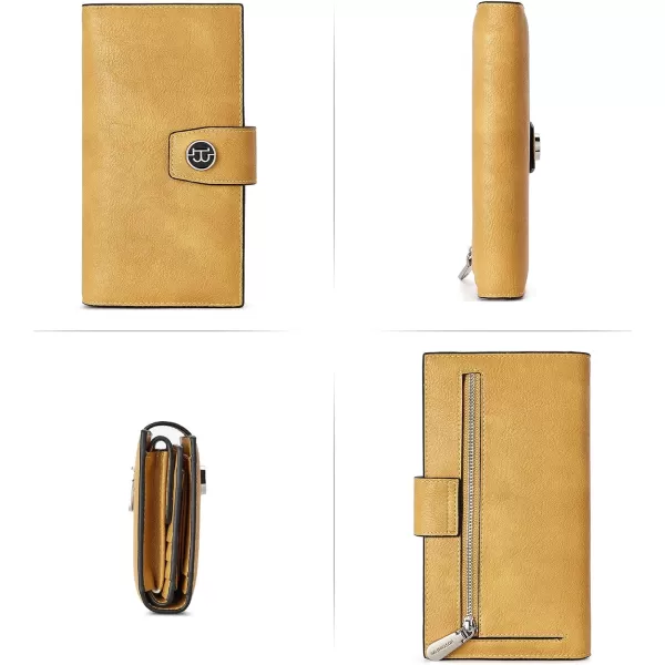 BOSTANTEN Womens Leather Wallets RFID Blocking Large Capacity Trifold Card Holder Ladies Phone Clutch