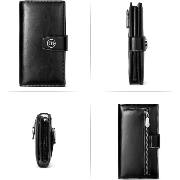 BOSTANTEN Womens Leather Wallets RFID Blocking Large Capacity Trifold Card Holder Ladies Phone Clutch