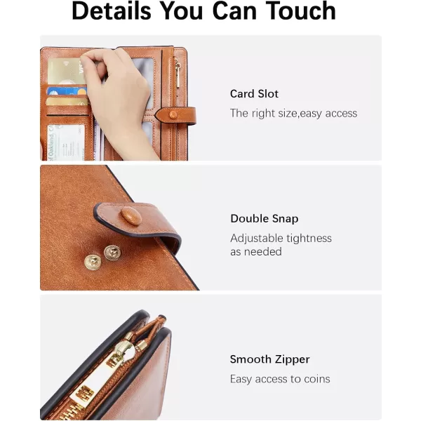 BOSTANTEN Womens Leather Wallets RFID Blocking Large Capacity Trifold Card Holder Ladies Phone Clutch