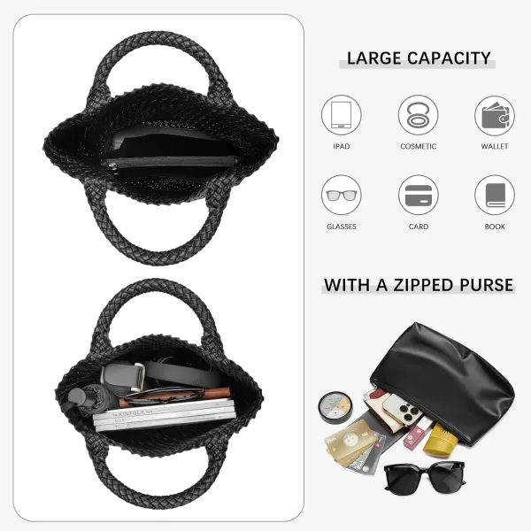 BOSTANTEN Woven Bags for Women Large Leather Tote Bag Summer Beach Travel Handbags Shopper Shoulder Bag Trendy