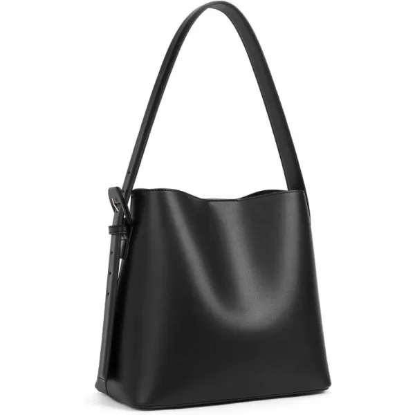 BOSTANTEN Bucket Bag Leather Shoulder Purses for Women Trendy Adjustable Strap
