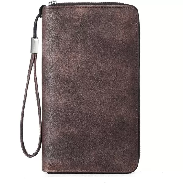 BOSTANTEN Leather Wallets for Women RFID Blocking Zip Around Credit Card Holder Phone Wristlet Clutch