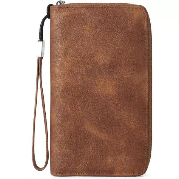 BOSTANTEN Leather Wallets for Women RFID Blocking Zip Around Credit Card Holder Phone Wristlet Clutch